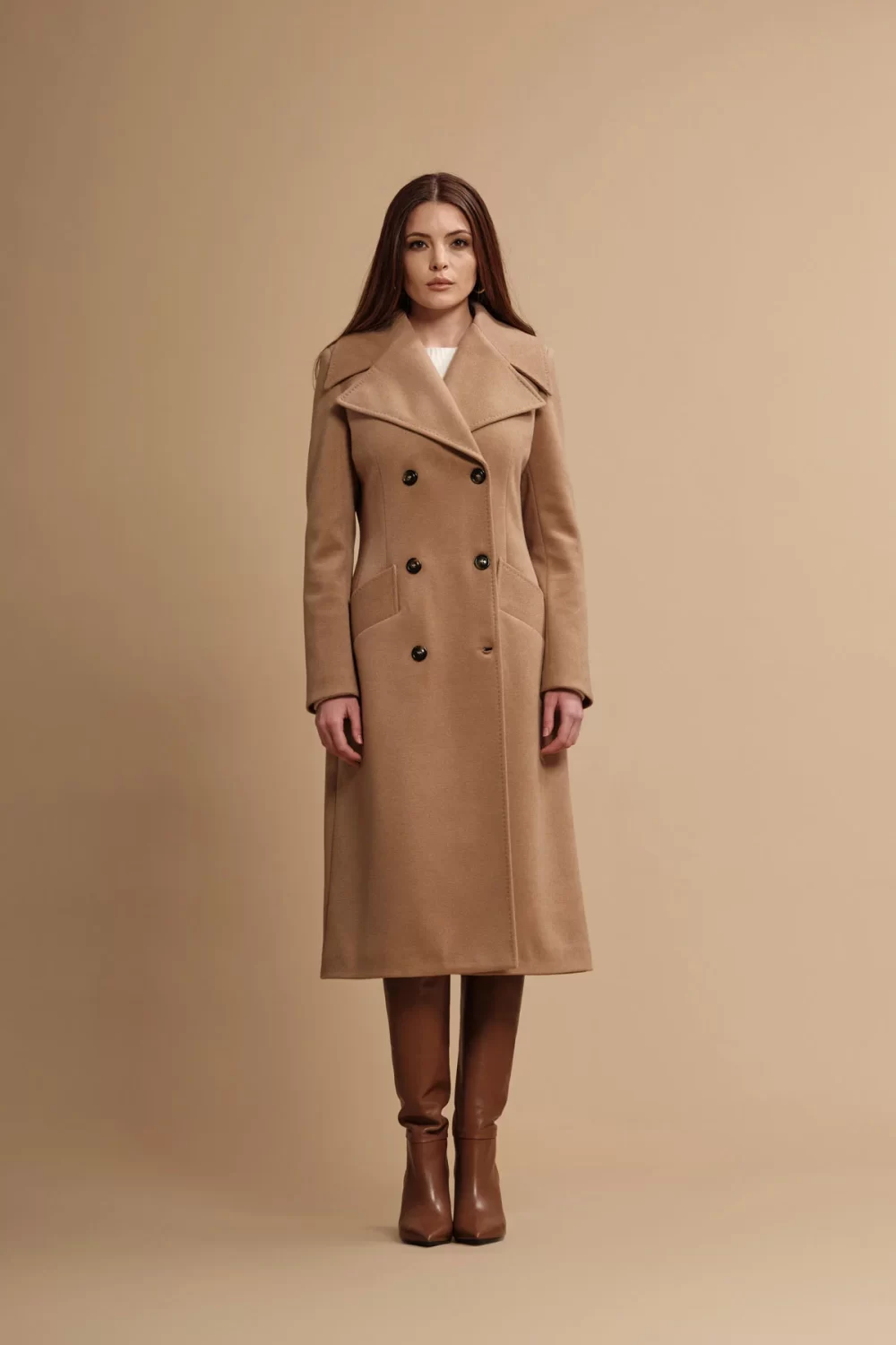 Peacoat Over In Panno Di Lana Burro Donna