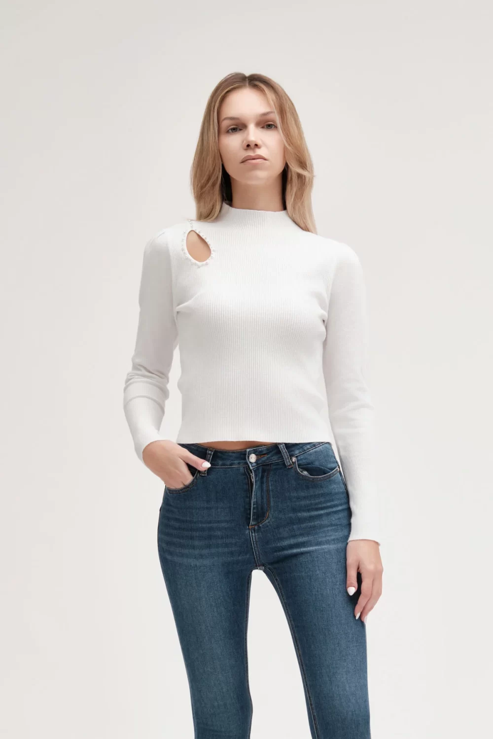 MAGLIA LUPETTO APP. PERLE A COSTE FIN.12 VISCOSA – DGF5626