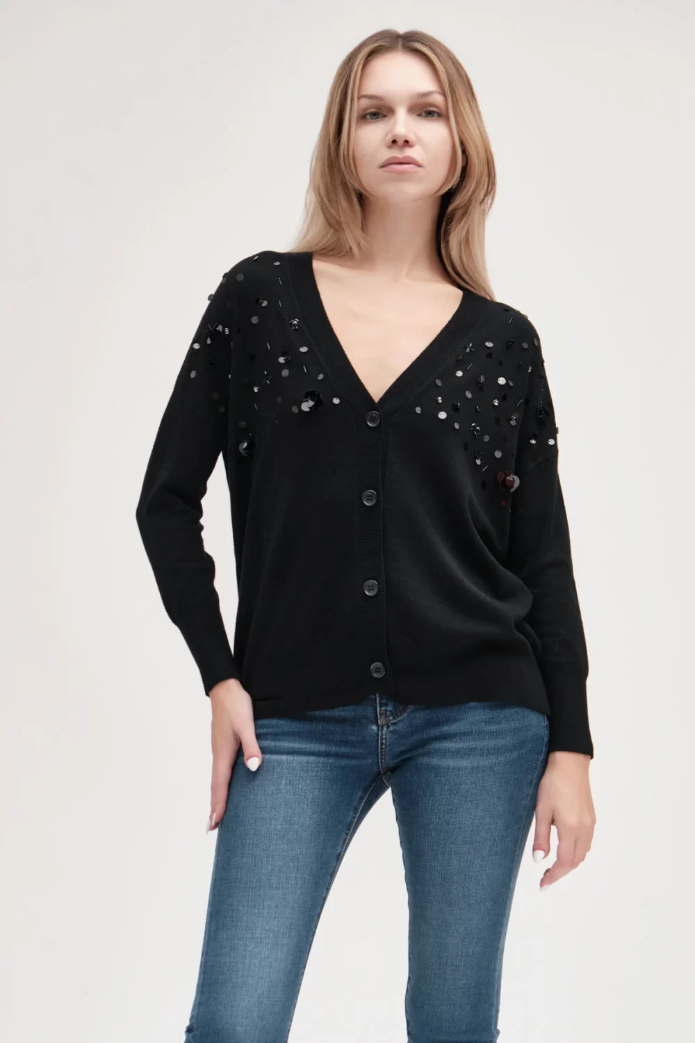 CARDIGAN OVER APPLICAZIONI FIN.12 VISCOSA – DGF5633