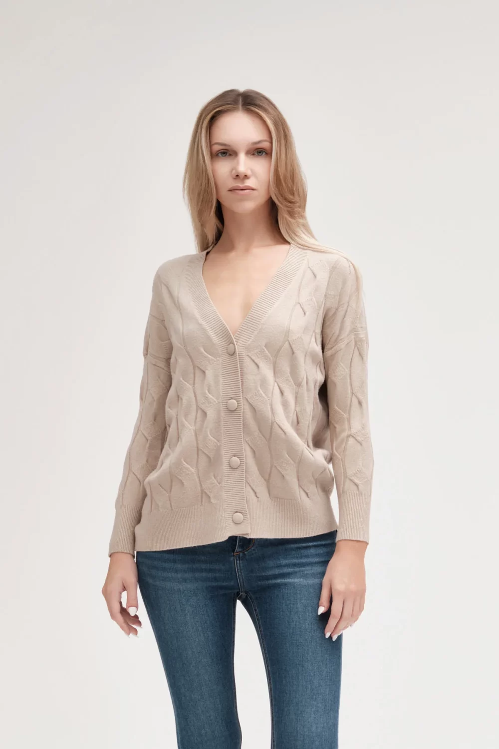 CARDIGAN OVER LAVORAZIONE TRECCE FIN.7 VISCOSA – DGF5647