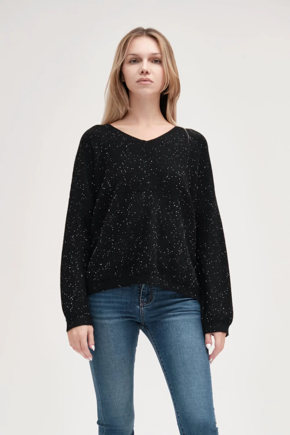 SCOLLO A V OVER MICROPAILLETTES FIN.7 VISCOSA – DGF5649