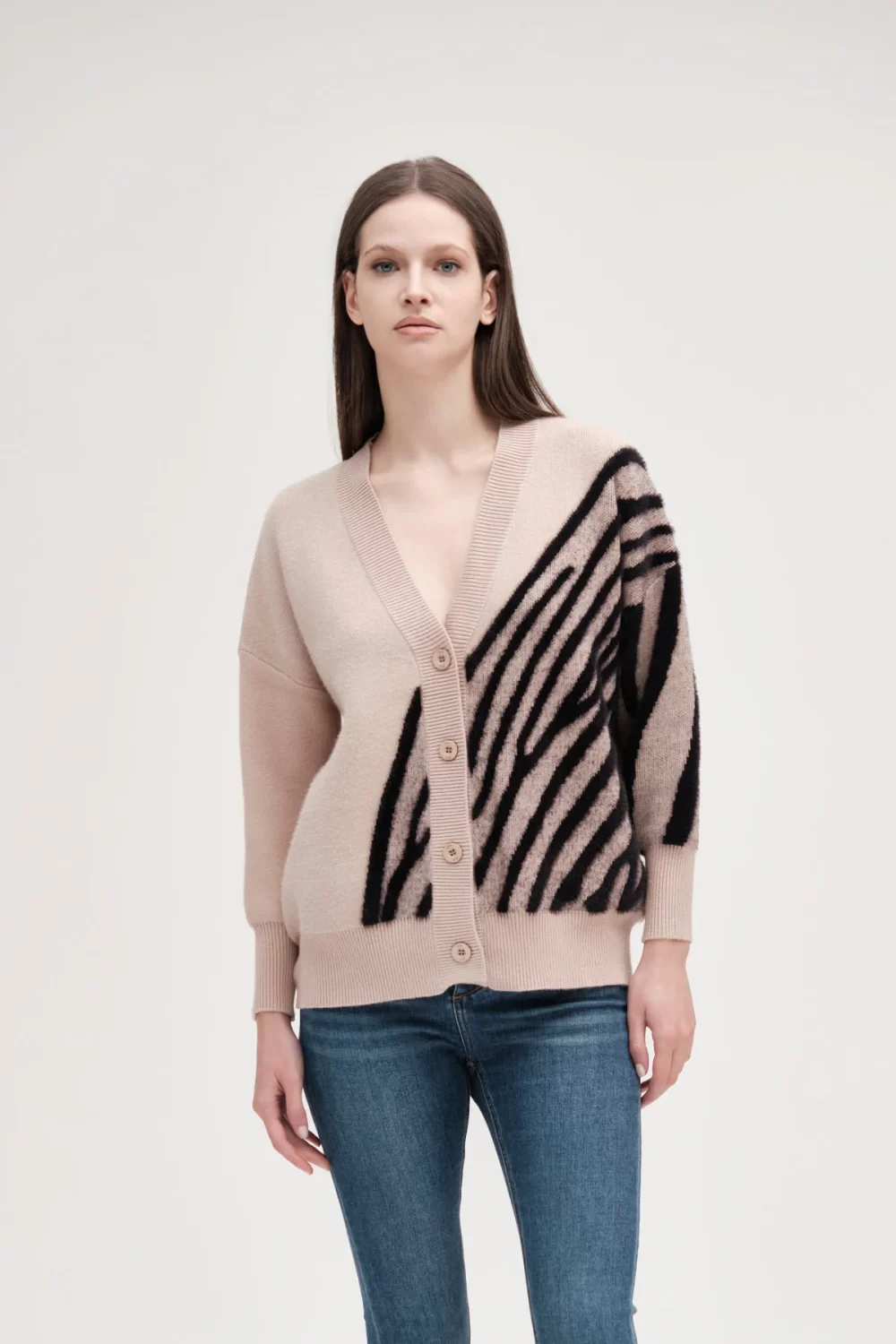 CARDIGAN OVER BICOLORE FIN.7 VISCOSA – DGF5679