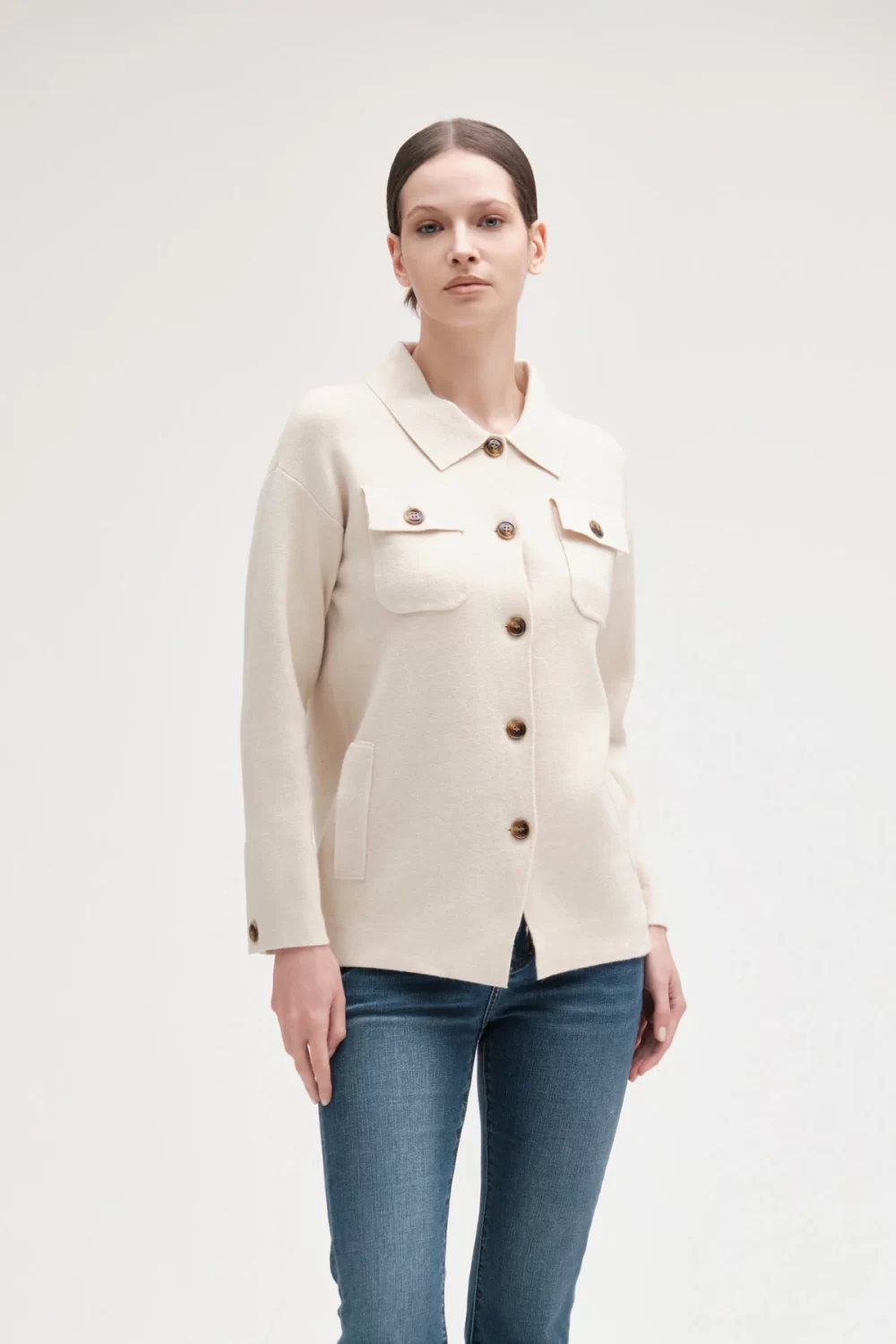 GIACCA BOTTONI E TASCHE FRONTALI FIN.7 VISCOSA – DGF5698