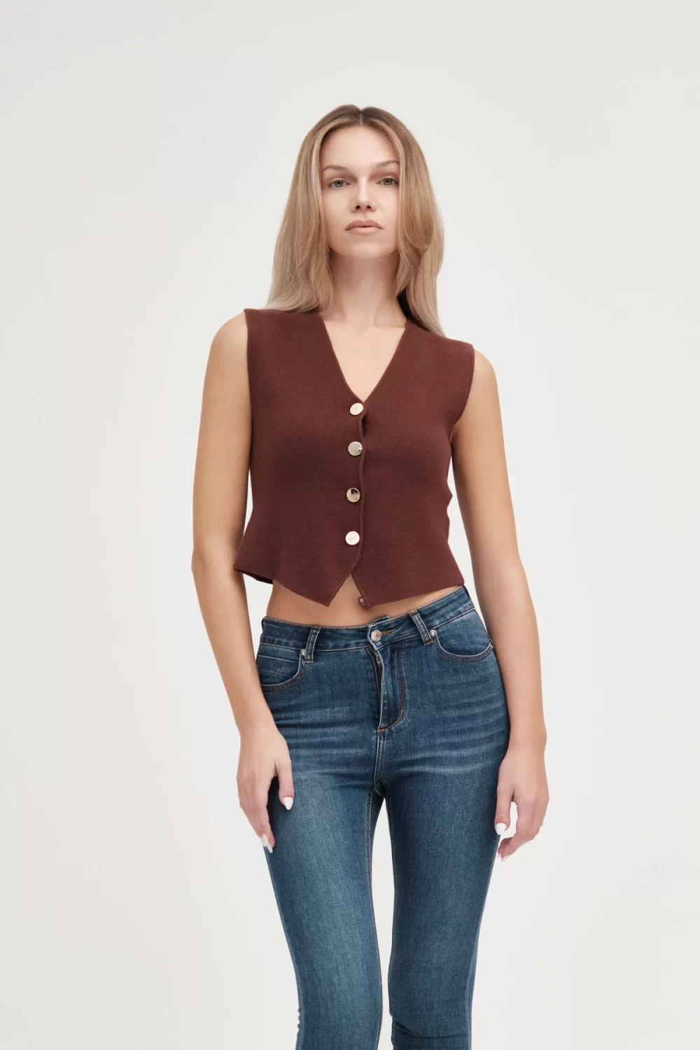 GILET CON BOTTONI FIN.7 VISCOSA – DGF5713