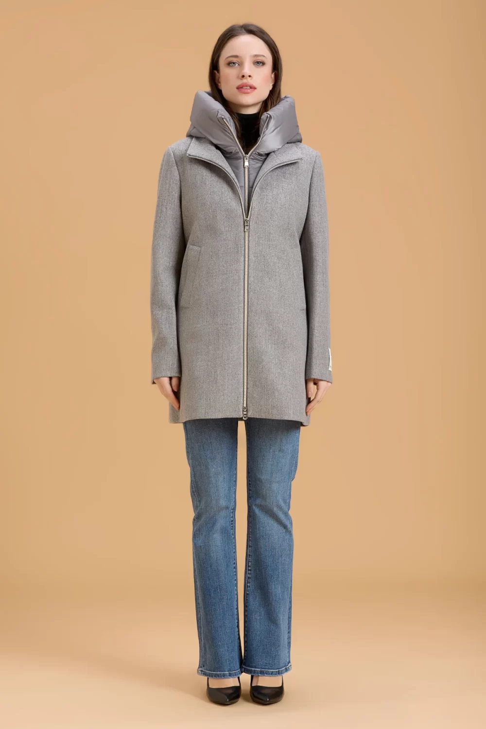 CAPPOTTO OVER CON ZIP E PETTORINA MISTOLANA – DGF5752