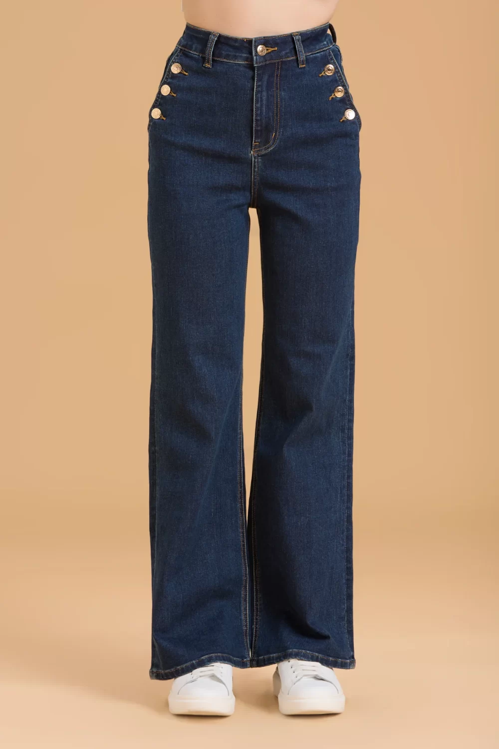 JEANS FLARE PALAZZO CON BOTT. TASCHE LAV.SCURO – DGF5813