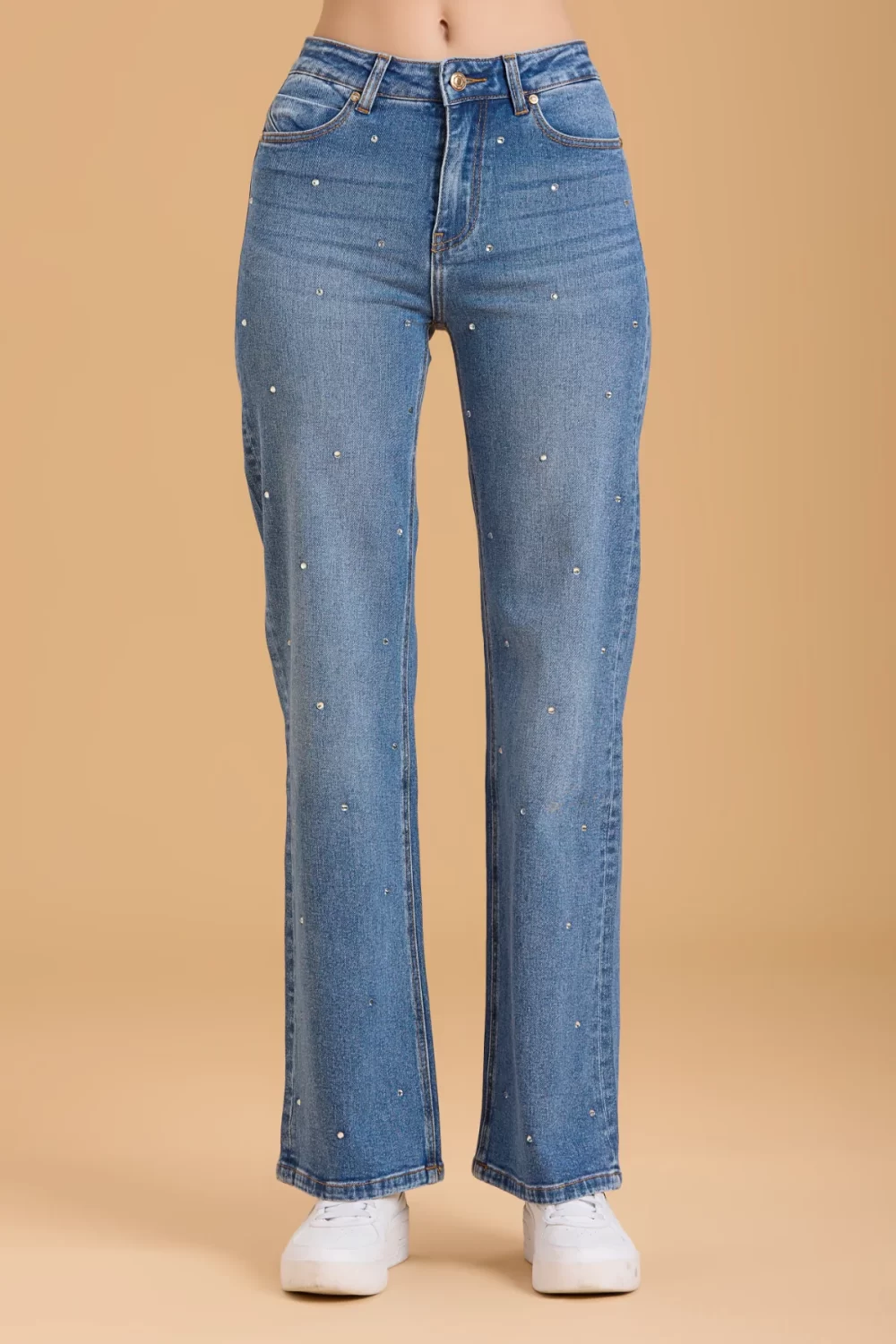 JEANS FLARE PALAZZO CON STRASS TEX COMFORT – DGF5819