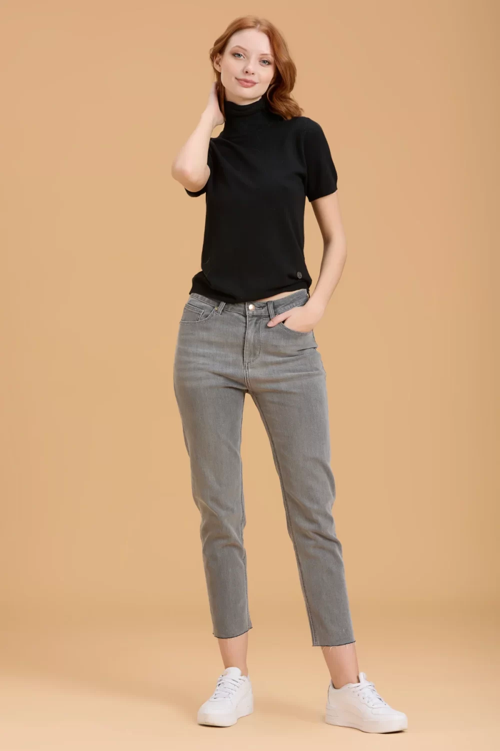 JEANS MOM FIT GREY – DGF5822