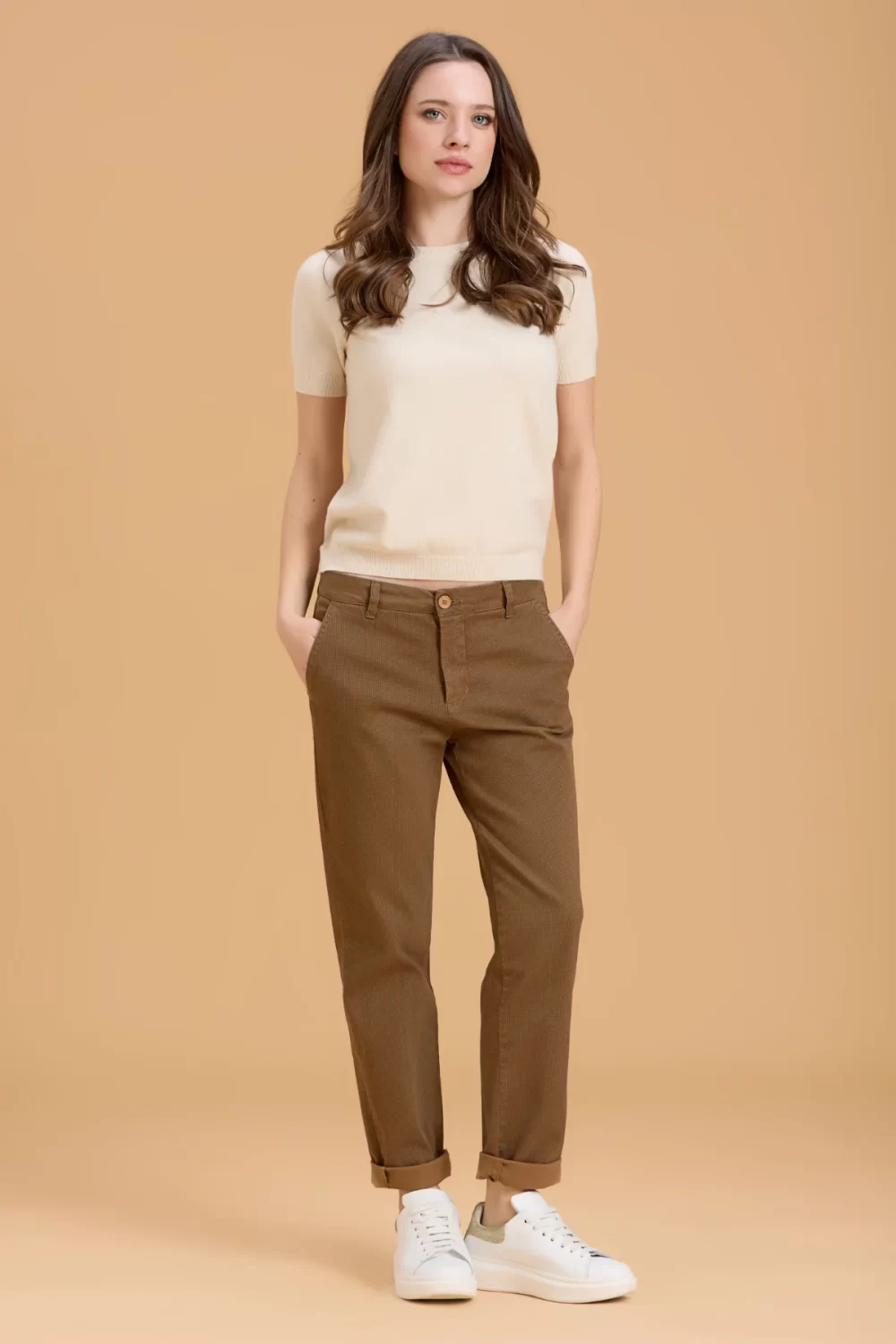 PANTALONE AURORA T.A. MICROFANTASIA GABARDINA – DGF6001