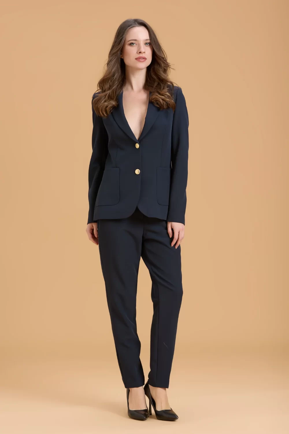 COMPLETO GIACCA/PANT. CAPRI BOTT. ORO BISTRETCH – DGF6032