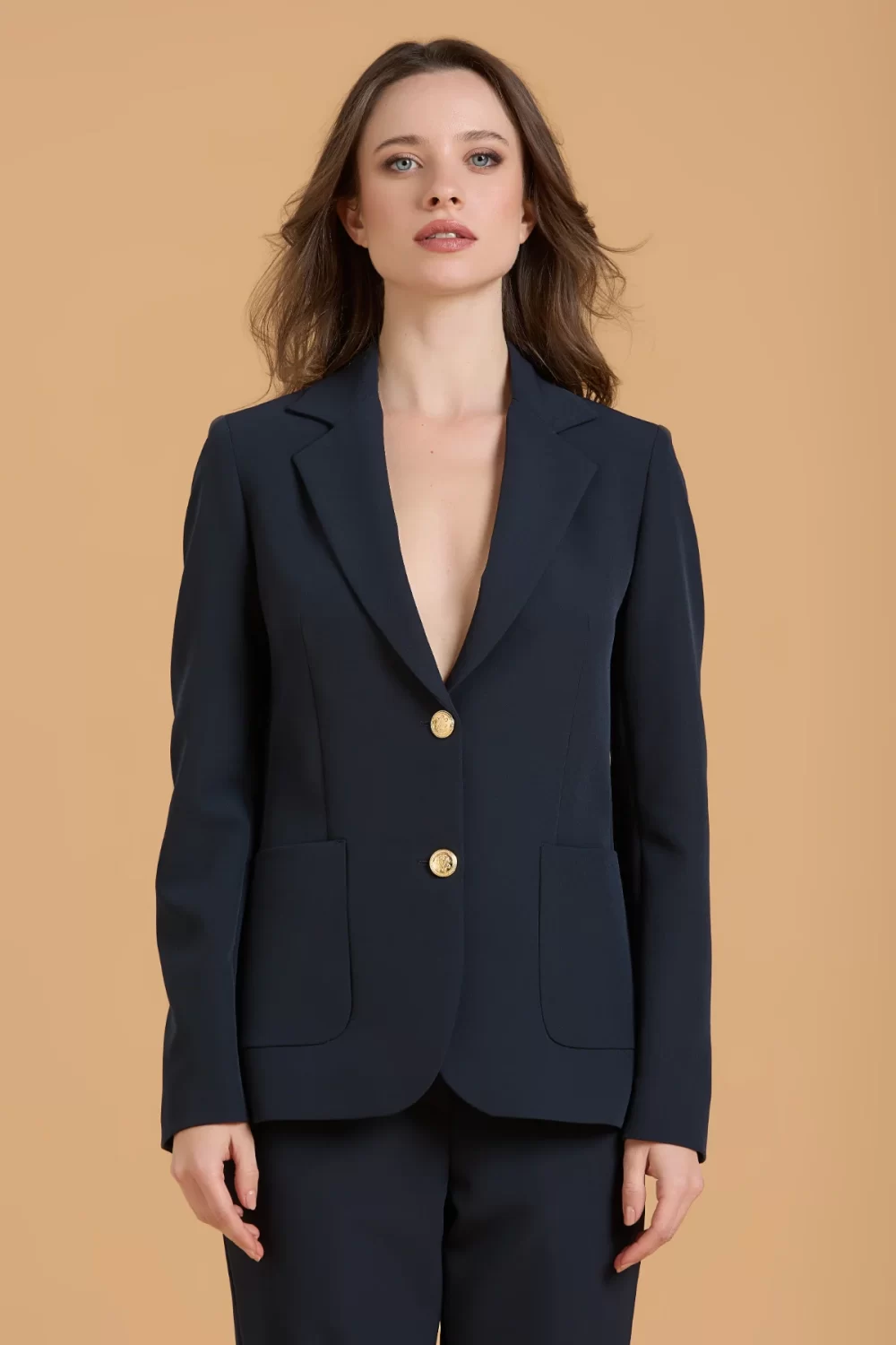 COMPLETO GIACCA/PANT. CAPRI BOTT. ORO BISTRETCH – DGF6032