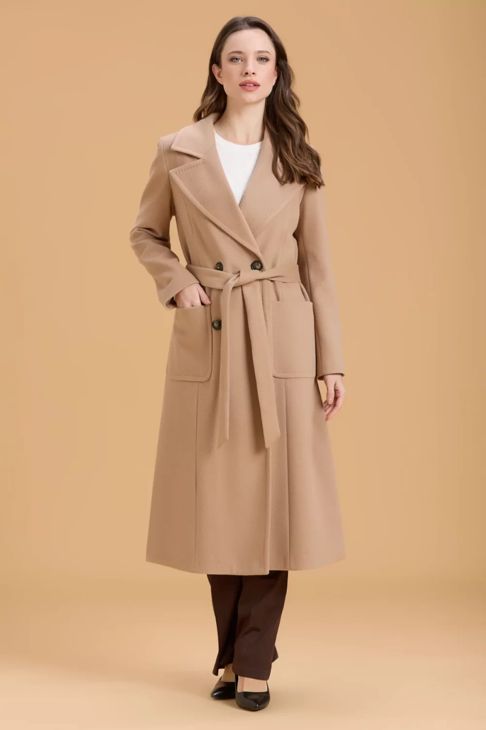 CAPPOTTO DOPPIOPETTO LUNGO CON CINTA CDH – DGF6053