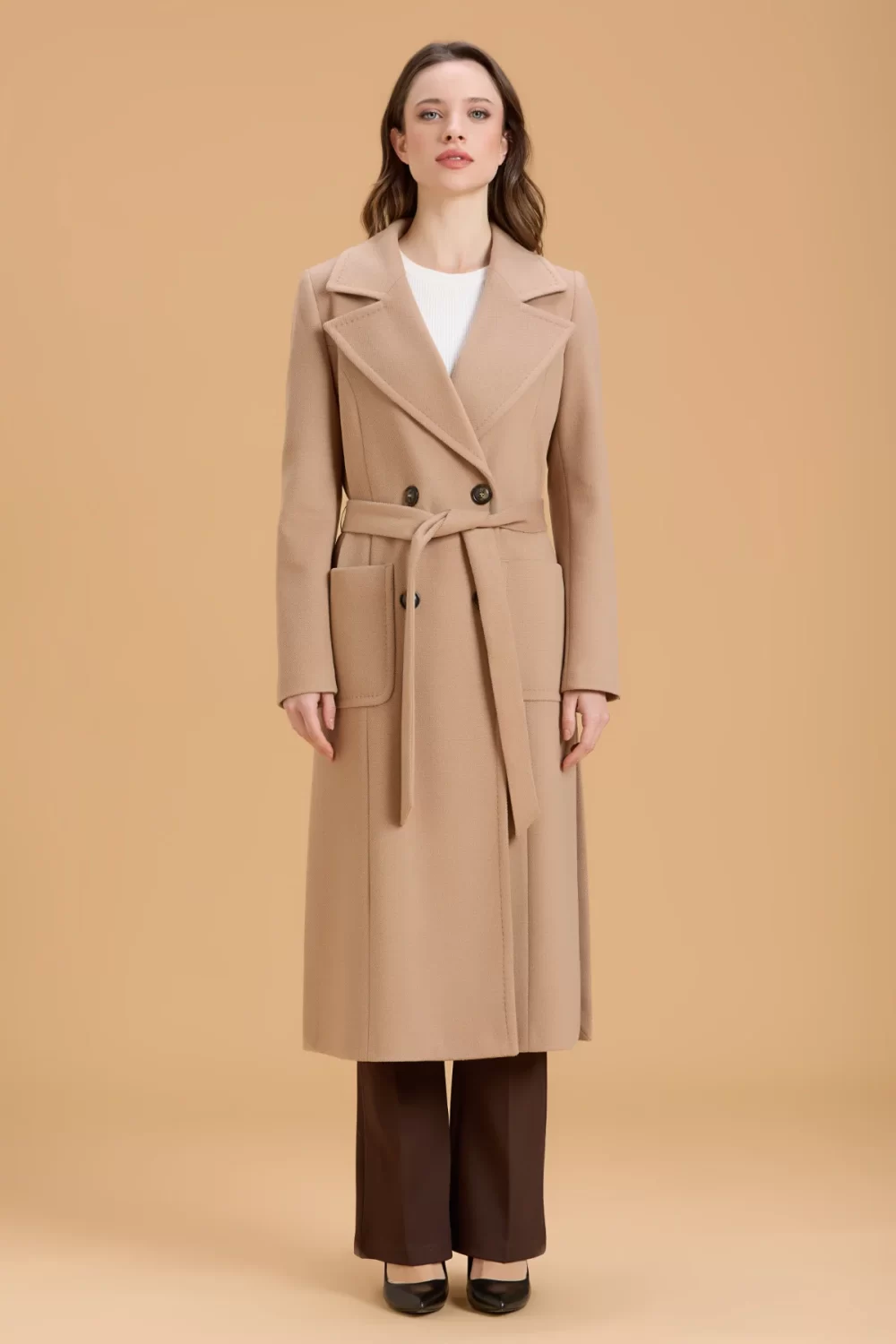 CAPPOTTO DOPPIOPETTO LUNGO CON CINTA CDH – DGF6053