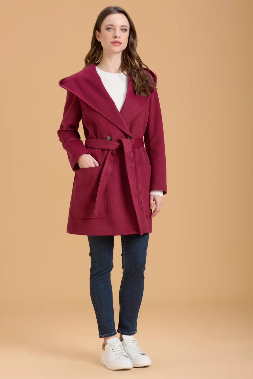 CAPPOTTO DOPPIOPETTO CORTO CON CAPPUCCIO CDH – DGF6055