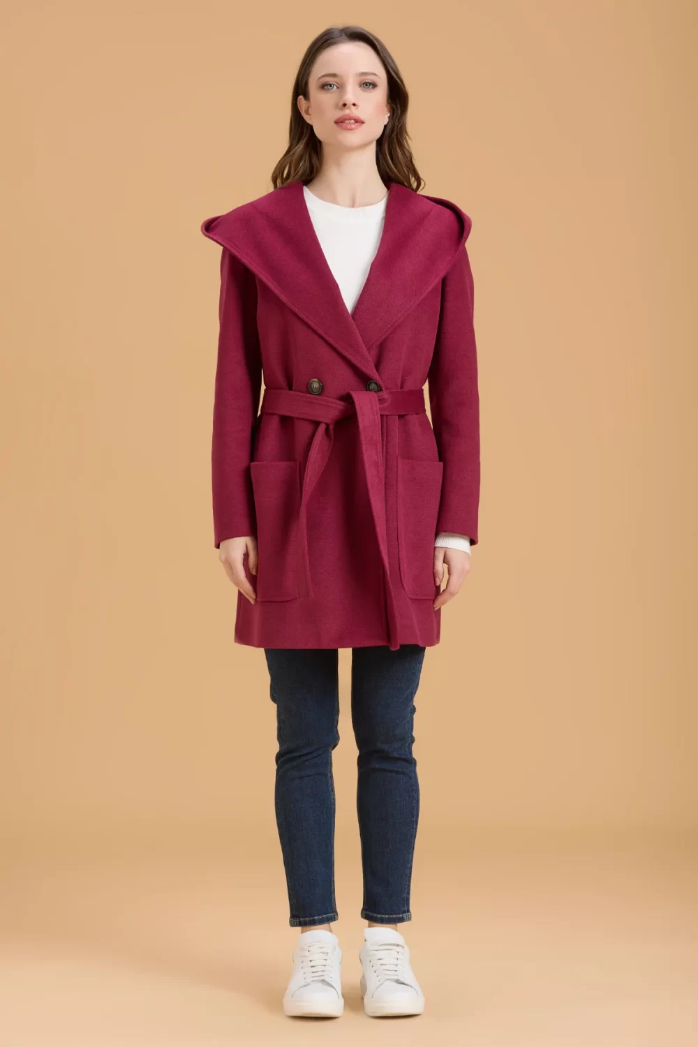 CAPPOTTO DOPPIOPETTO CORTO CON CAPPUCCIO CDH – DGF6055