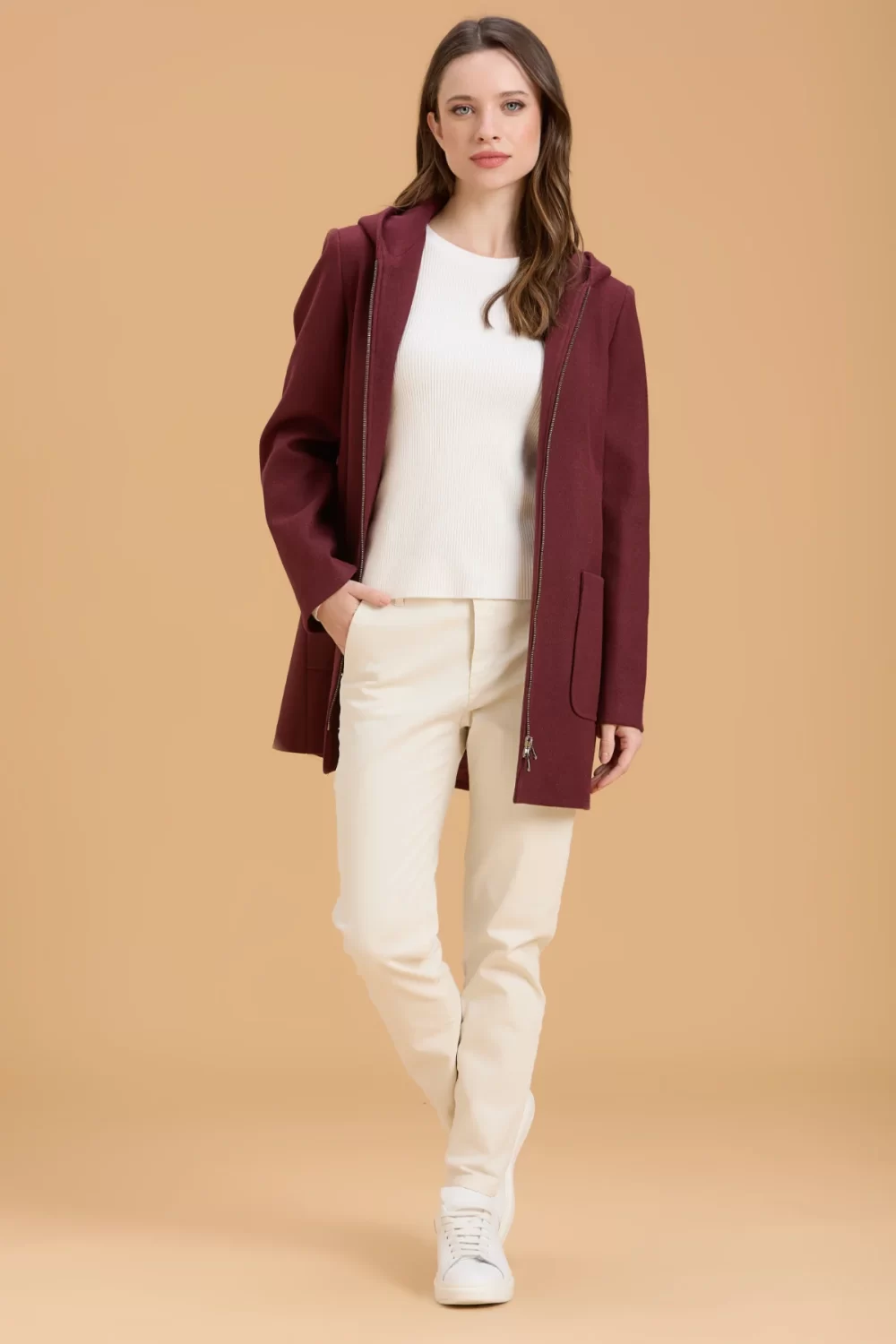 CAPPOTTO CON ZIP E CAPPUCCIO REGULAR ROBERTO – DGF6074