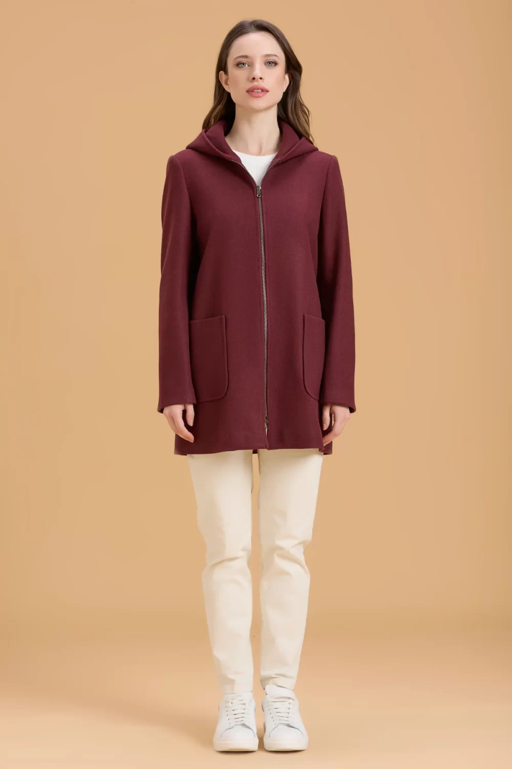 CAPPOTTO CON ZIP E CAPPUCCIO REGULAR ROBERTO – DGF6074