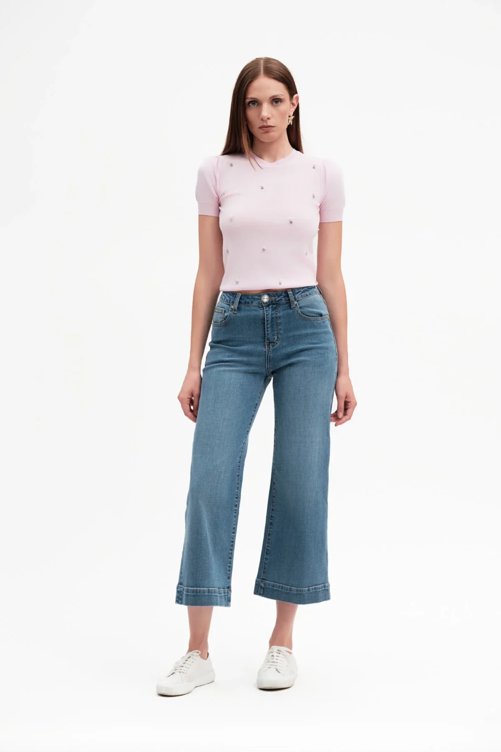 JEANS WIDELEG BERMUDONE LAV CHIARO BOT GIOIELLO – DGP7510