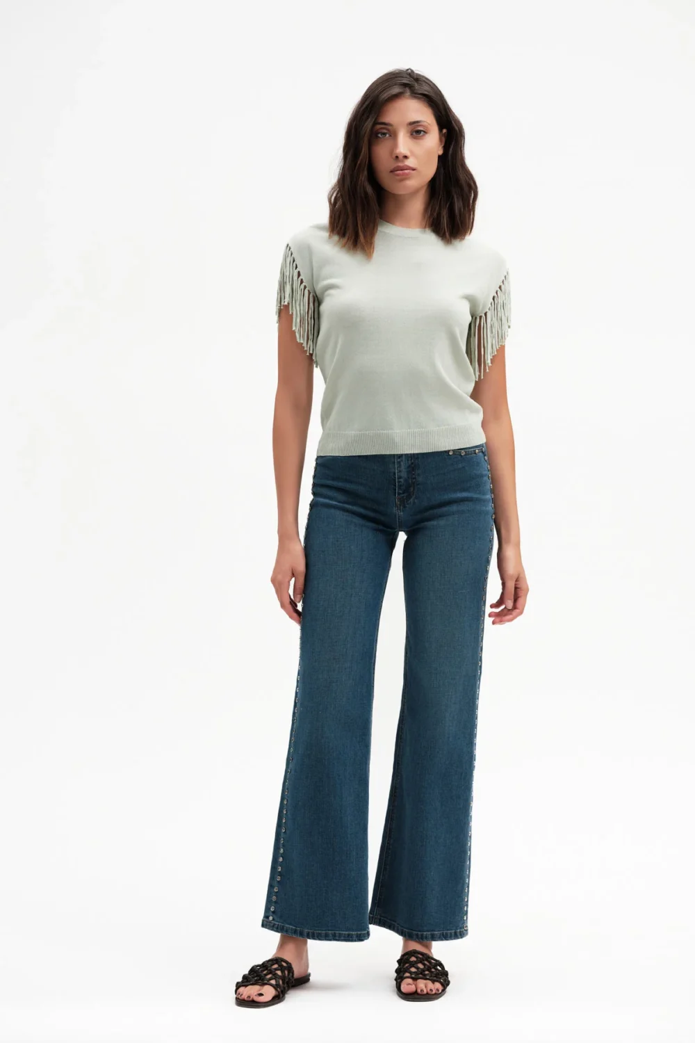 JEANS FLARE PALAZZO CON BORCHIE TEX COMFORT – DGP7532