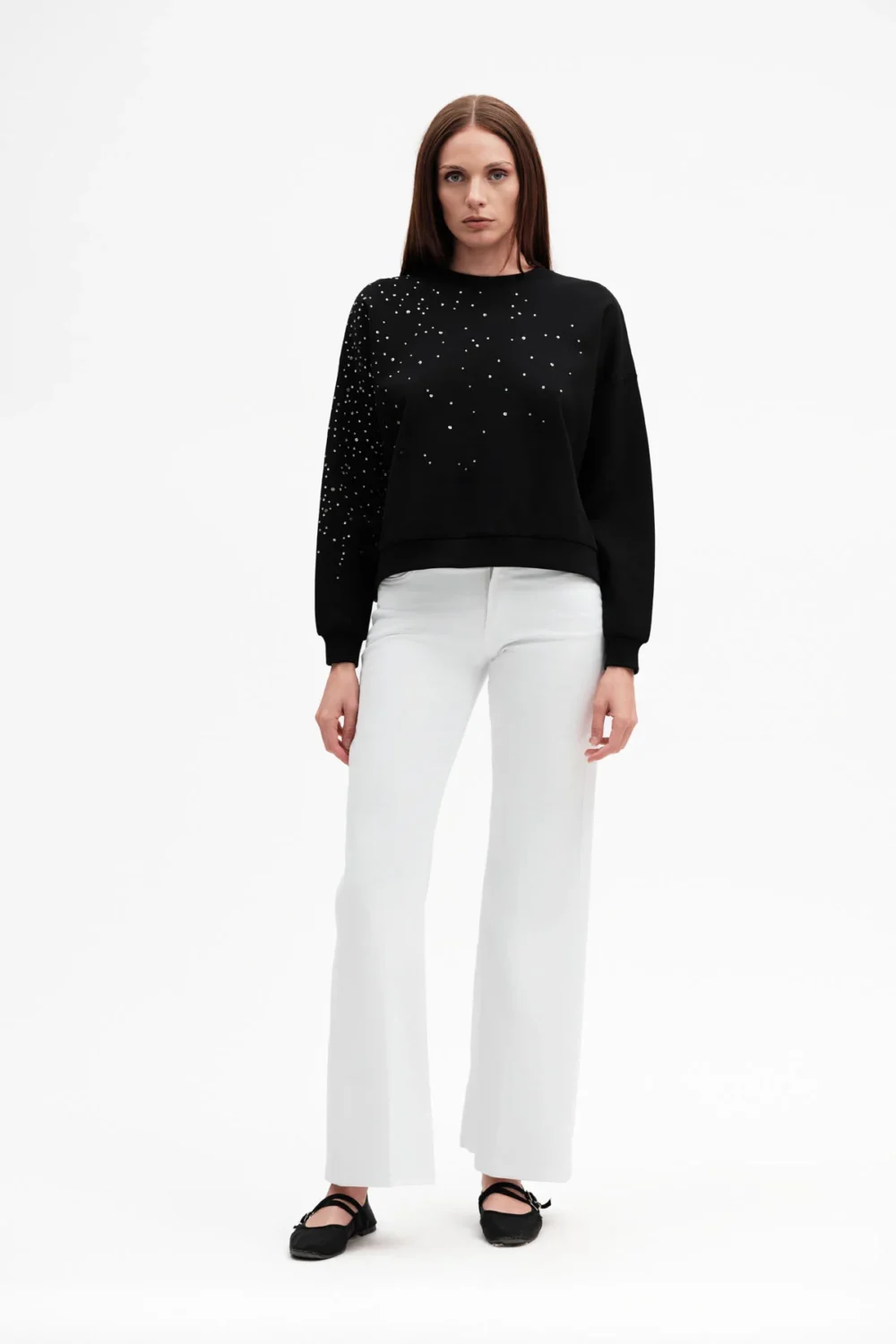 FELPA PARICOLLO CON PAILLETTES E STRASS – DGP7711