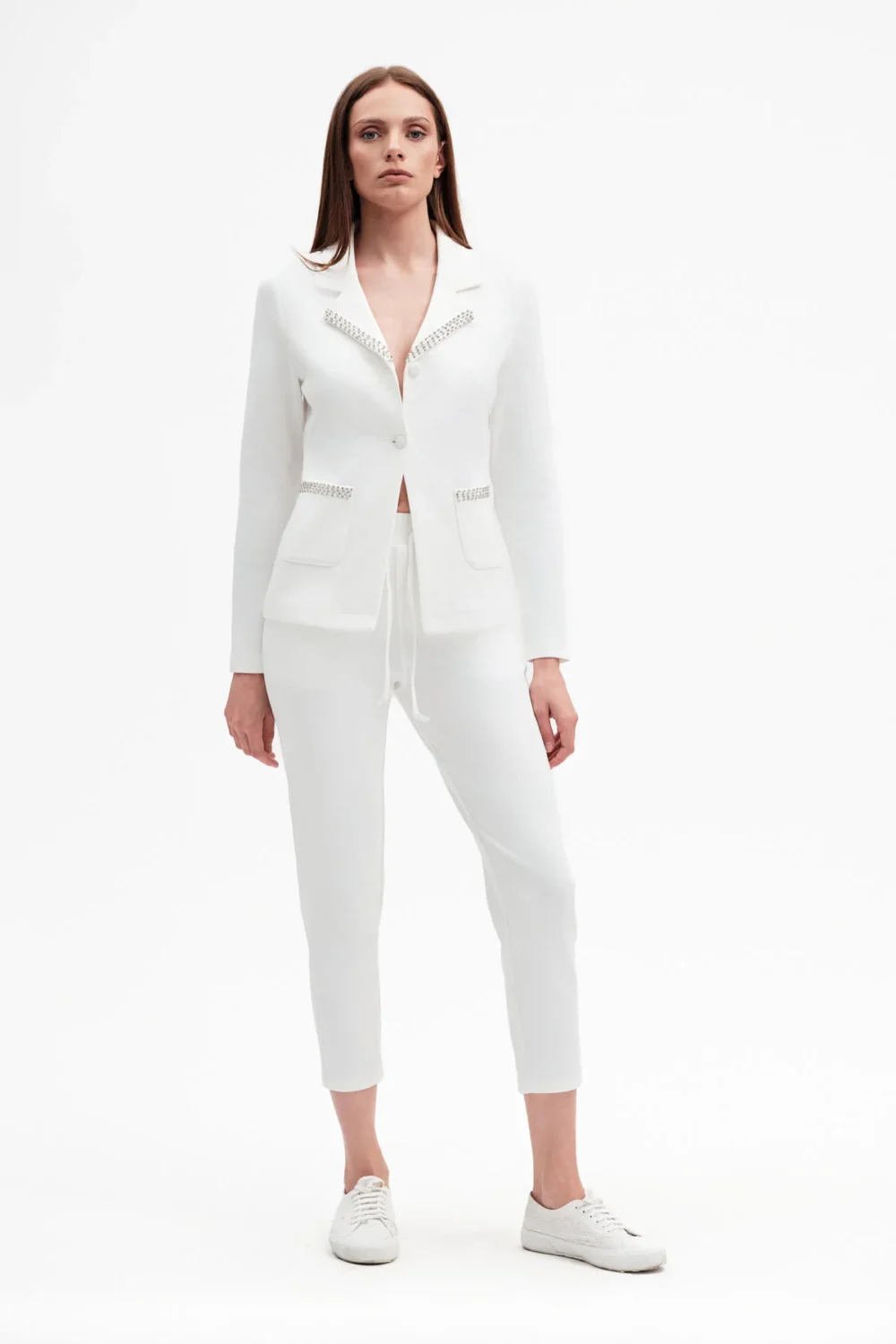 GIACCA FELPA CON STRASS E PERLE – DGP7714