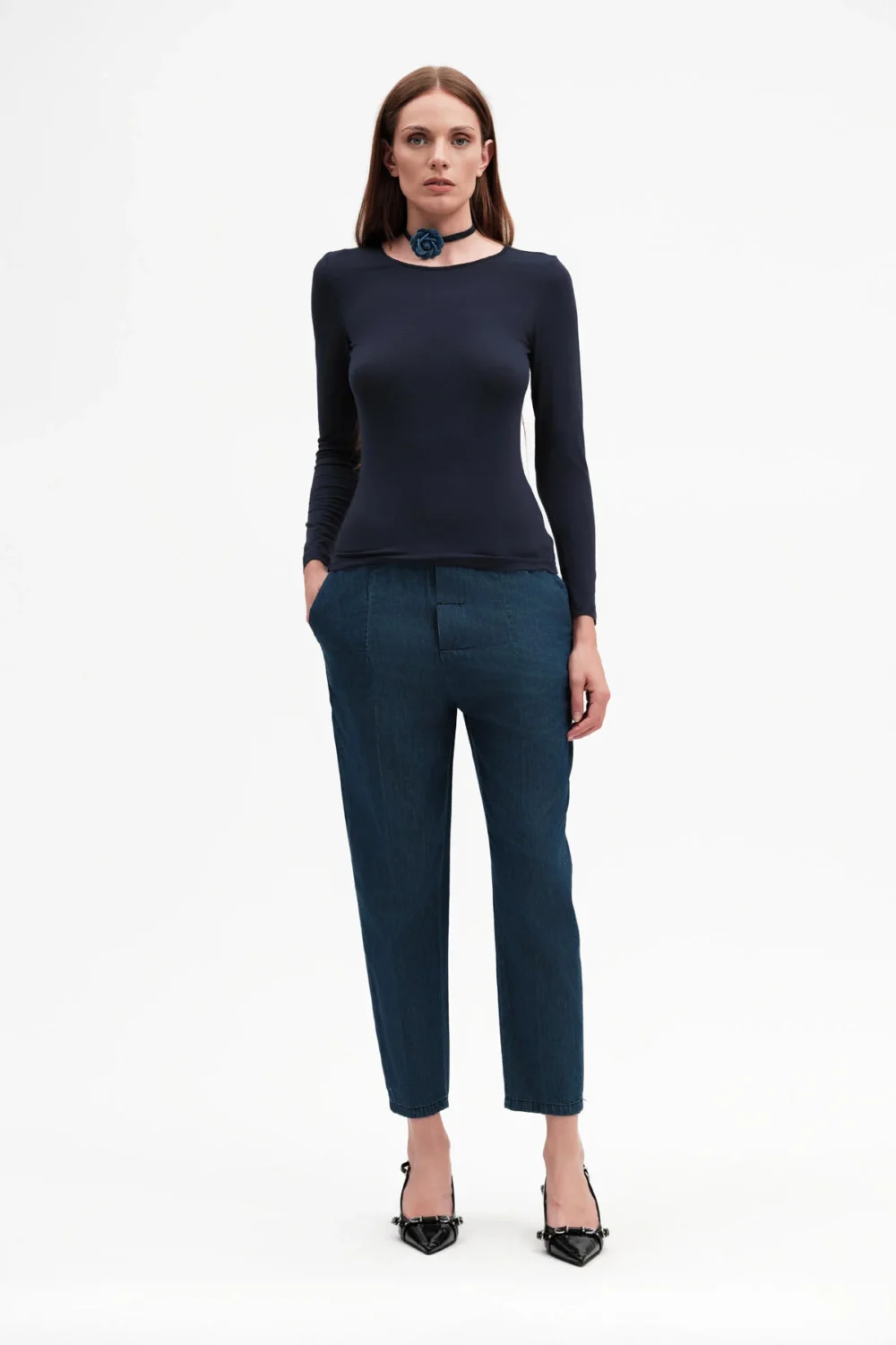 TSHIRT PARICOLLO MANICA LUNGA TENCEL – DGP7801