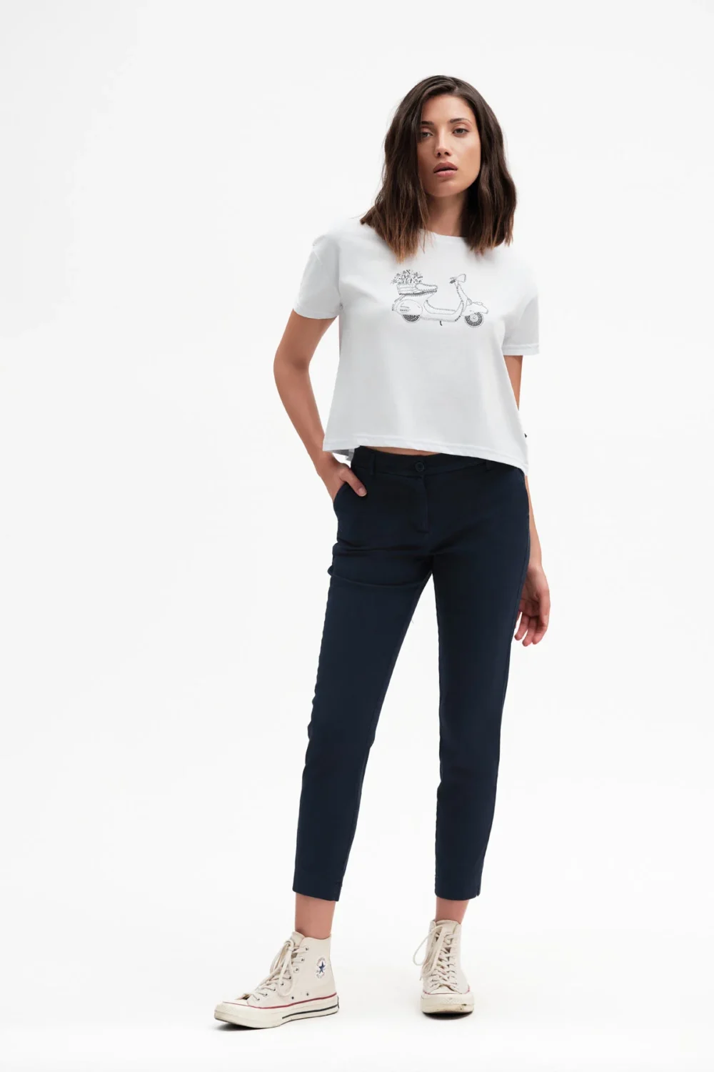 PANTALONE CAPRI CON SPACCHETTI PIQUET – DGP7903