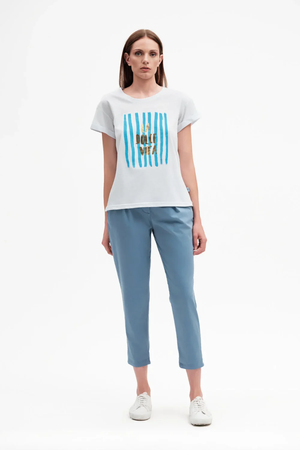 PANTALONE CON COULISSE E PENCE RASO – DGP7912