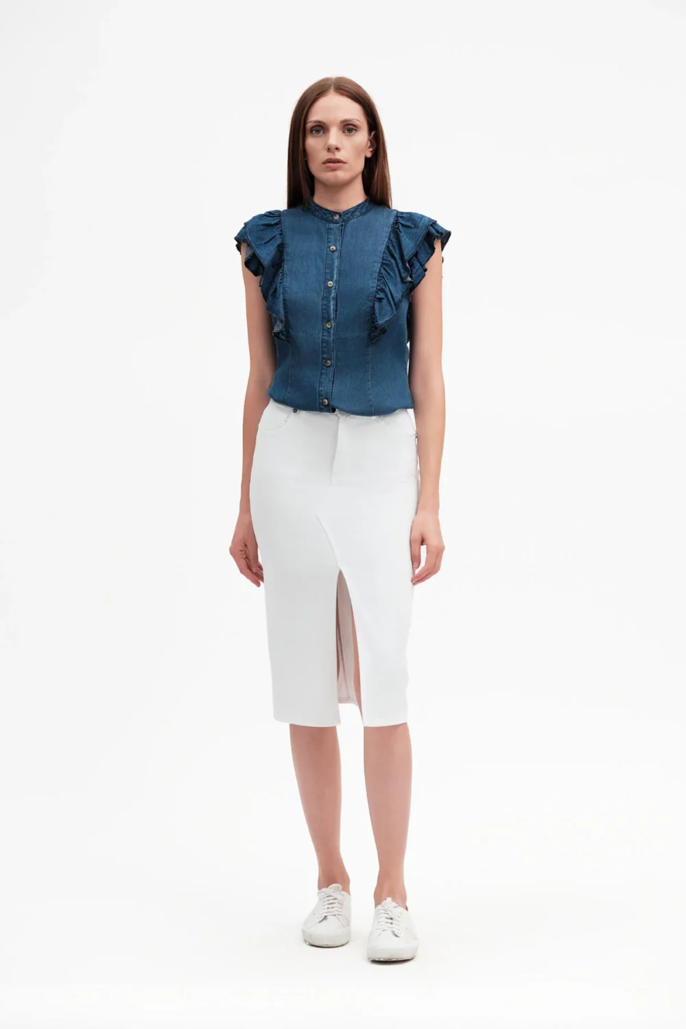 CASACCA CHAMBRAY CON VOLANT – DGP7972