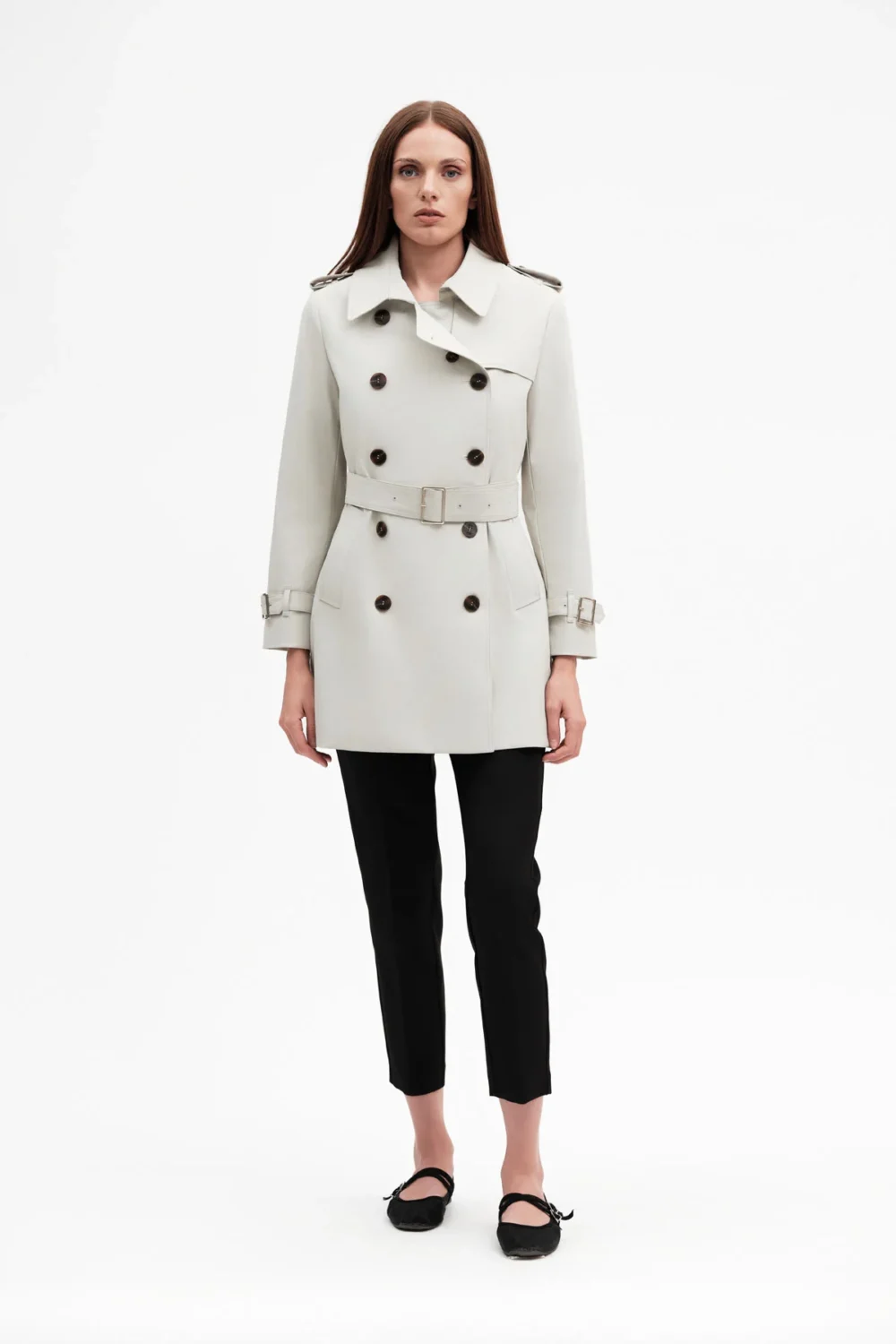 TRENCH CON CINTA POLY BONDED – DGP7753