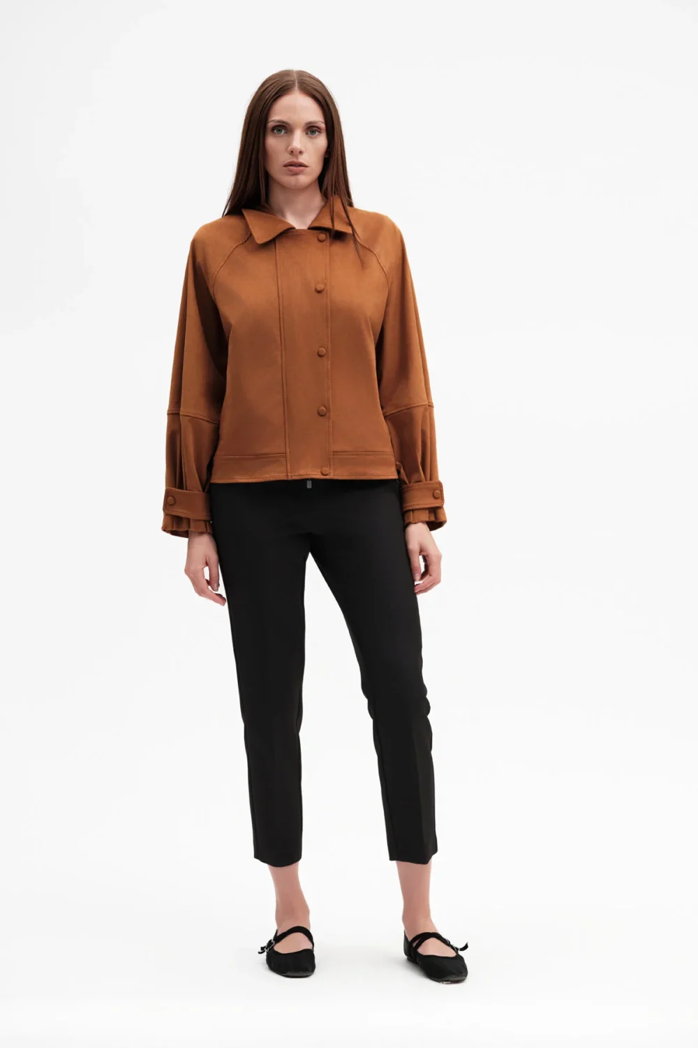 GIUBBINO SUEDE CON MAN. PALLONCINO – DGP7760