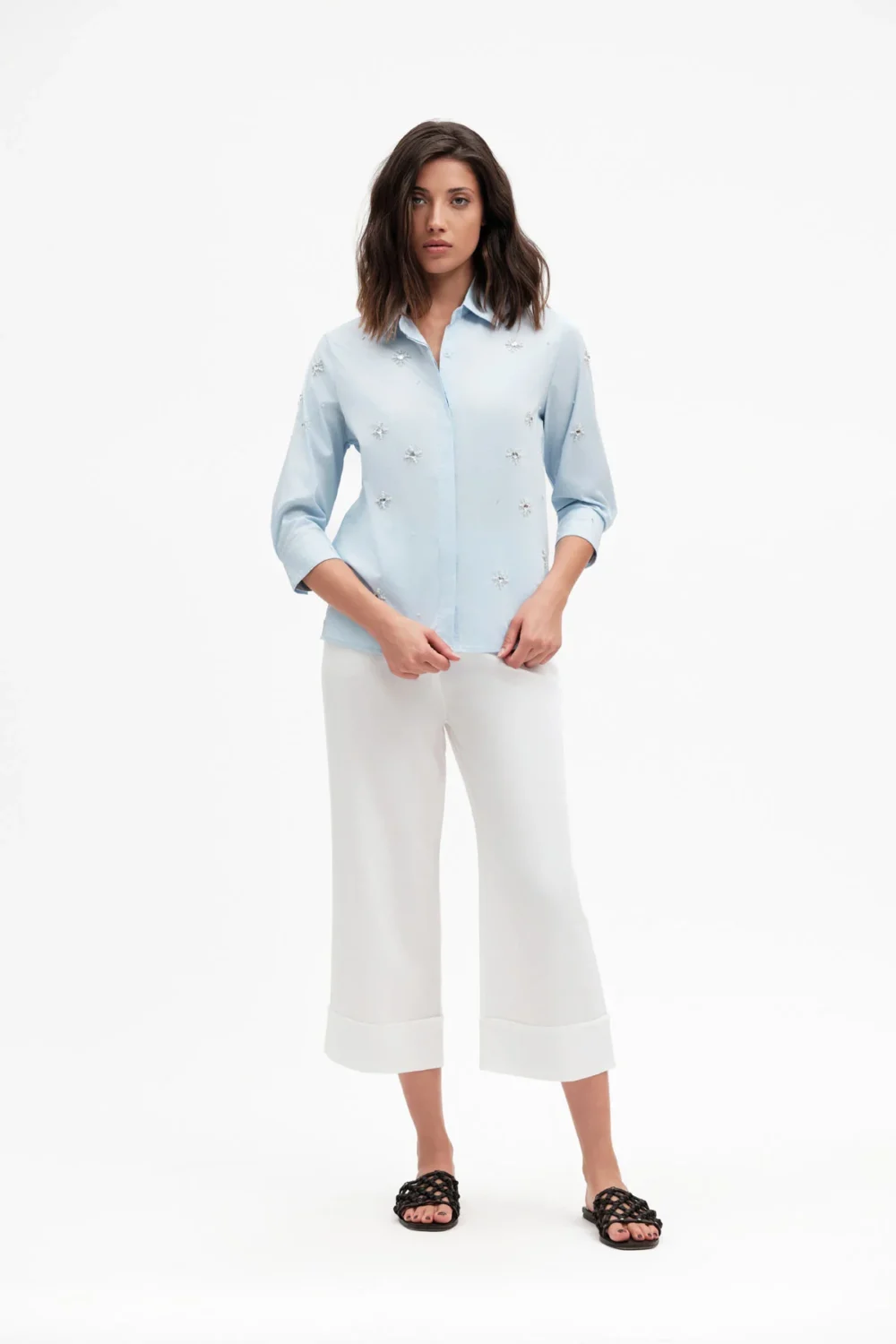 CAMICIA MANICA 3/4 CON APPLICAZIONI – DGP7983