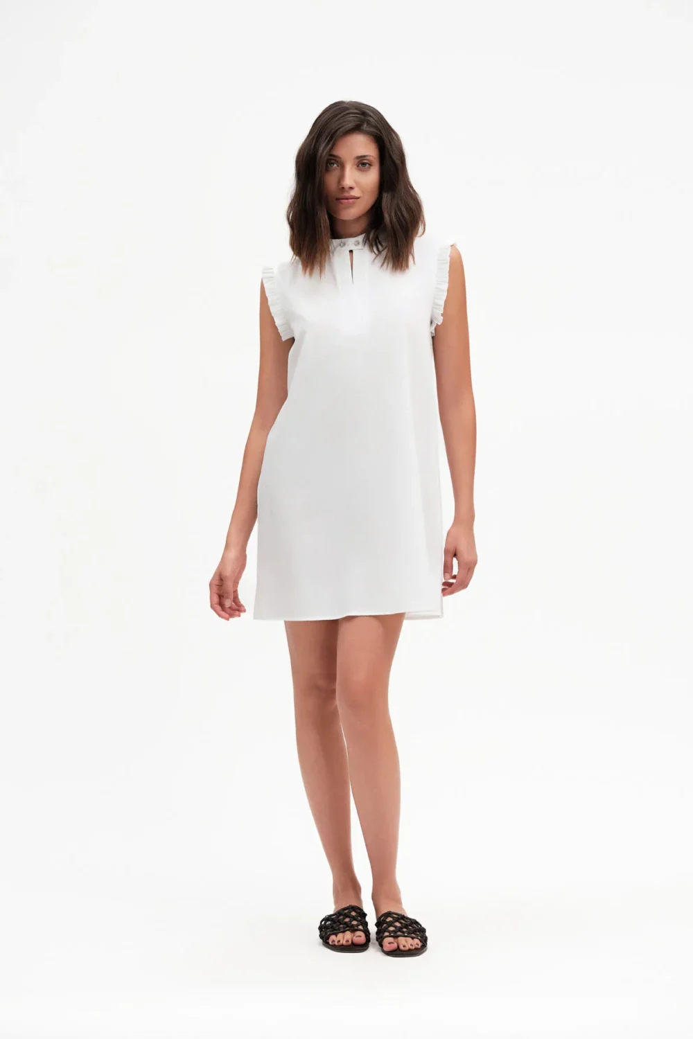 MINI ABITO SMANICATO CON ROUGE POPELINE – DGP8024