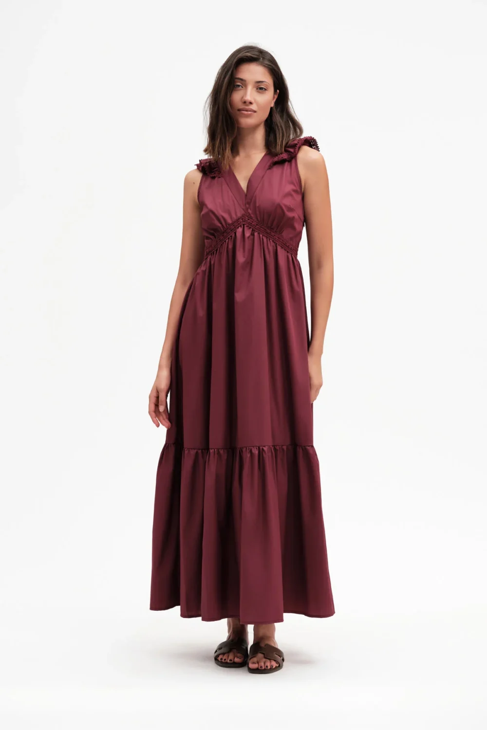 ABITO LUNGO SMANICATO CON ROUGE POPELINE – DGP8029