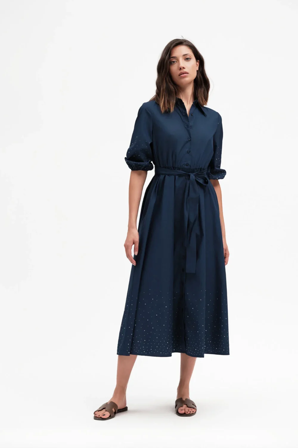 ABITO LUNGO M PALLONCINO STRASS POPELINE – DGP8042