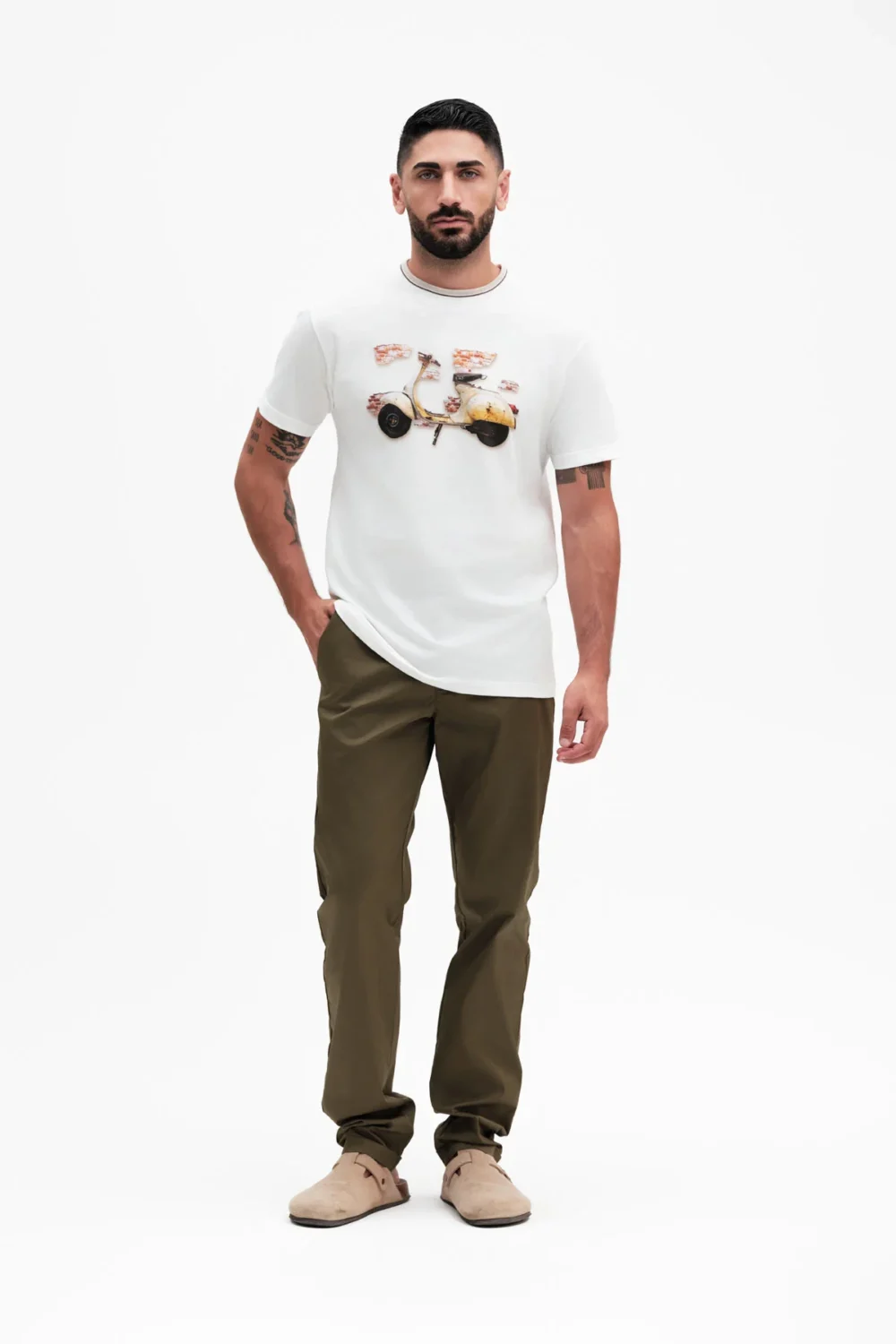 T-SHIRT COLLO A COSTE OLD VESPA – UGP4610