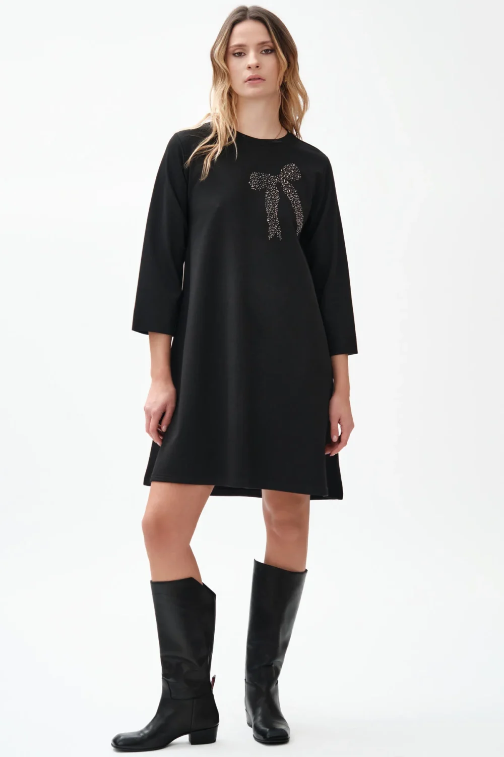 ABITO CON FIOCCO STRASS PUNTO MILANO – DGF7208