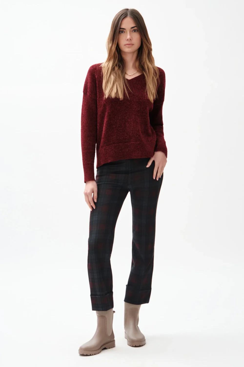 PANTALONE CON PIEGA QUADRI SELVI – DGF7497