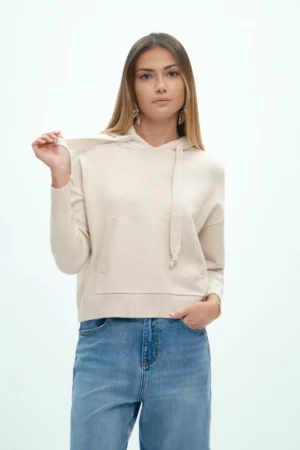 MAGLIA CON CAPPUCCIO VISCOSA FIN 7 - DGF6932