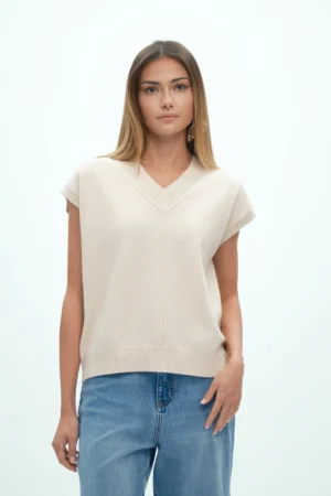 GILET SCOLLO A V VISCOSA FIN 7 - DGF6933