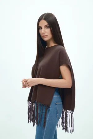 PONCHO CON FRANGE VISCOSA FIN 7 - DGF6943