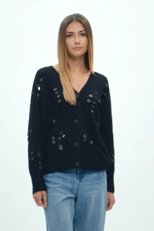 CARDIGAN AMPIO ALPACA CON PAILLETTES FIN 7 - DGF7035