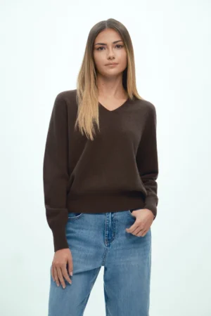 SCOLLO A V SENZA CUCITURE 100% LANA FIN 12 - DGF7094