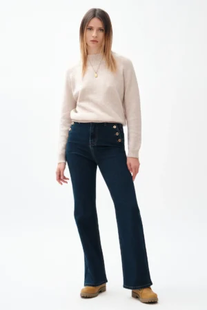 JEANS SARA FLARE PALAZZO CON BOTTONI LAV SCURO - DGF7315