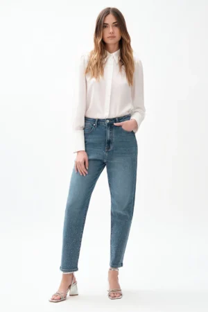 JEANS MOM FIT CON STRASS TEX COMFORT - DGF7328