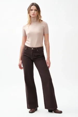 JEANS FLARE PALAZZO BROWN - DGF7336