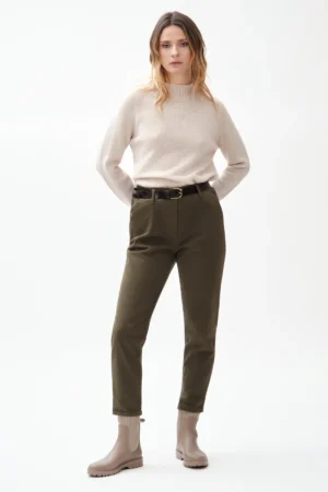 PANTALONE CON ELA VITA E CINTA GABARDINA - DGF7383