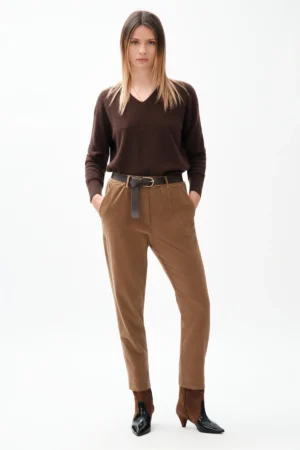 PANT. CON ELA VITA E CINTA VELLUTO 1000 RIGHE - DGF7384