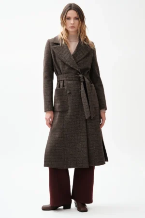CAPPOT LUNGO QUADRI CON CINTA LONDON - DGF7419