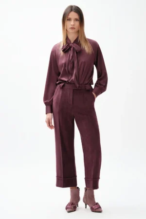CAMICIA CON FOULARD RASO LEGG MET Y18 - DGF7582